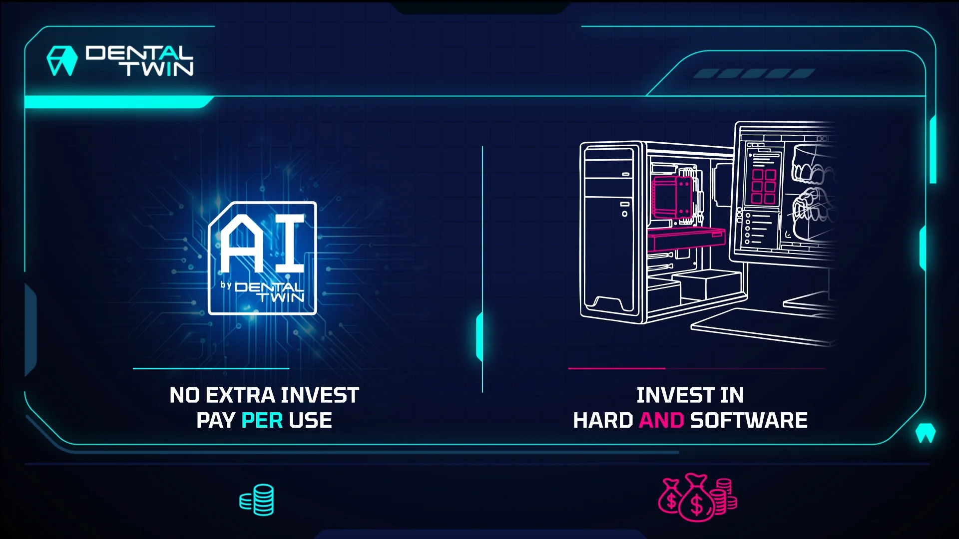 Comparison of pay-per-use AI against the cost of investing in dedicated CAD-CAM hardware and software
