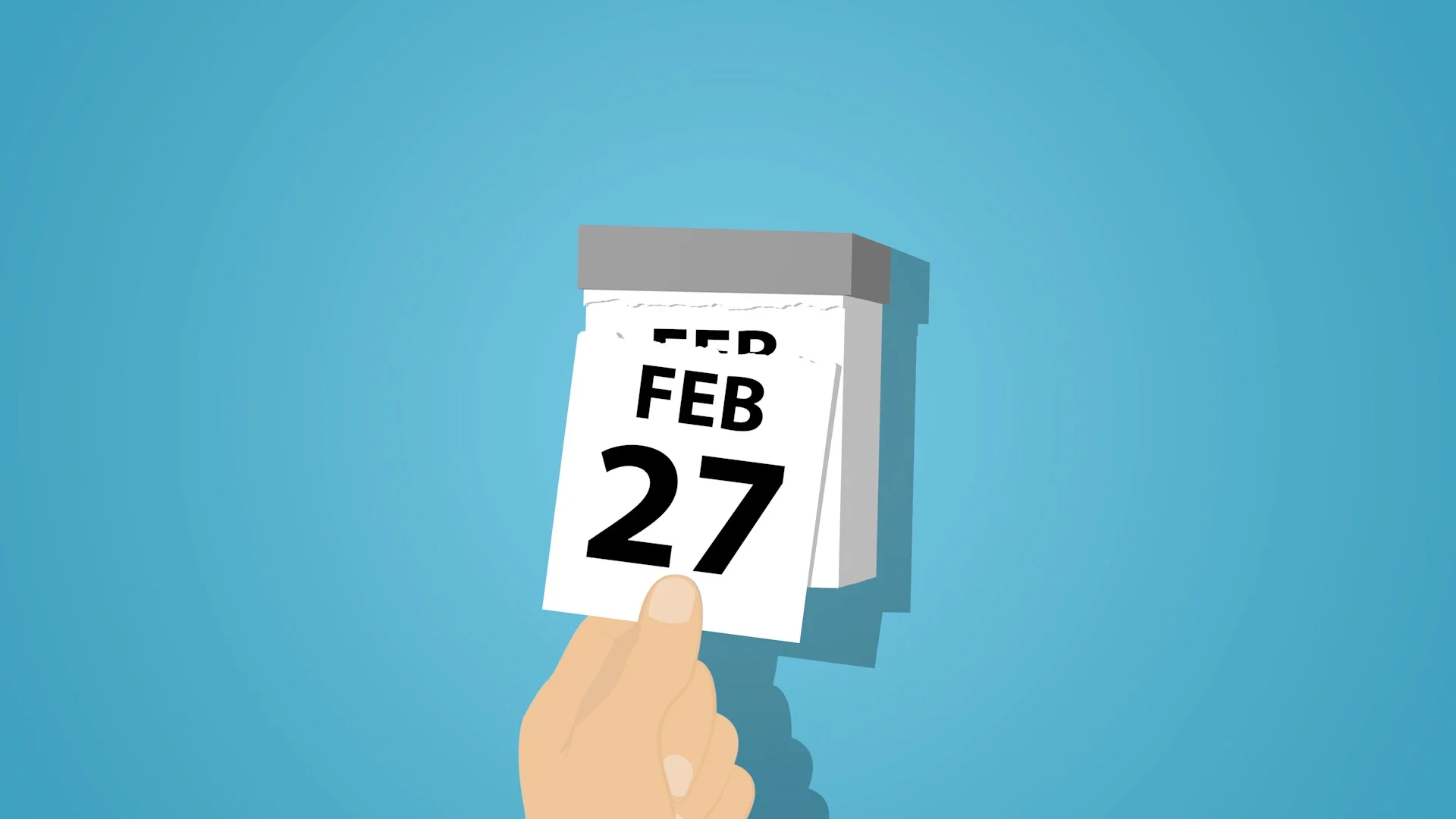 A hand tears off a calendar page reading FEB 27, the date of Rare Disease Day