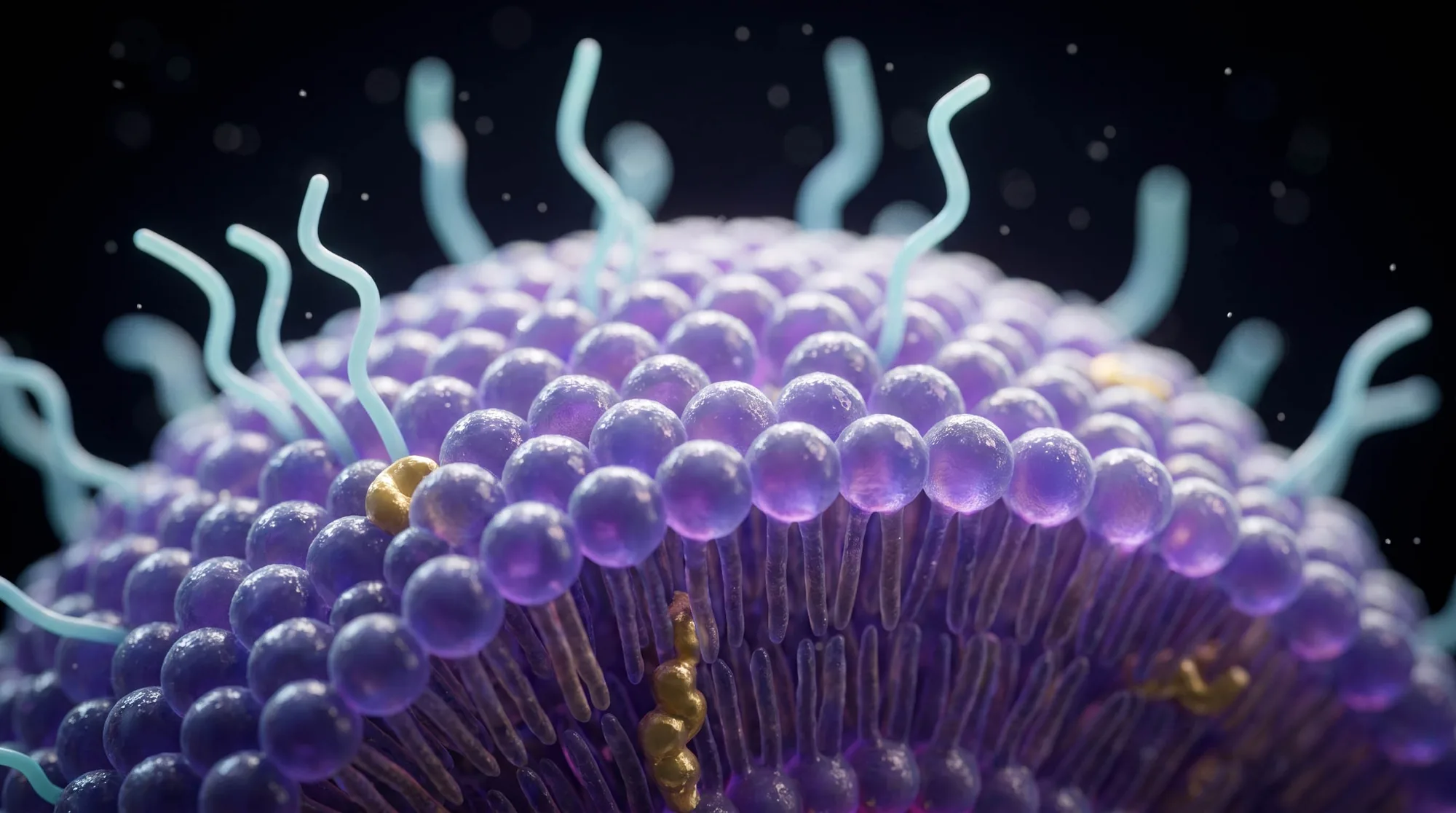 A macro 3D visualisation of a lipid nanoparticle membrane