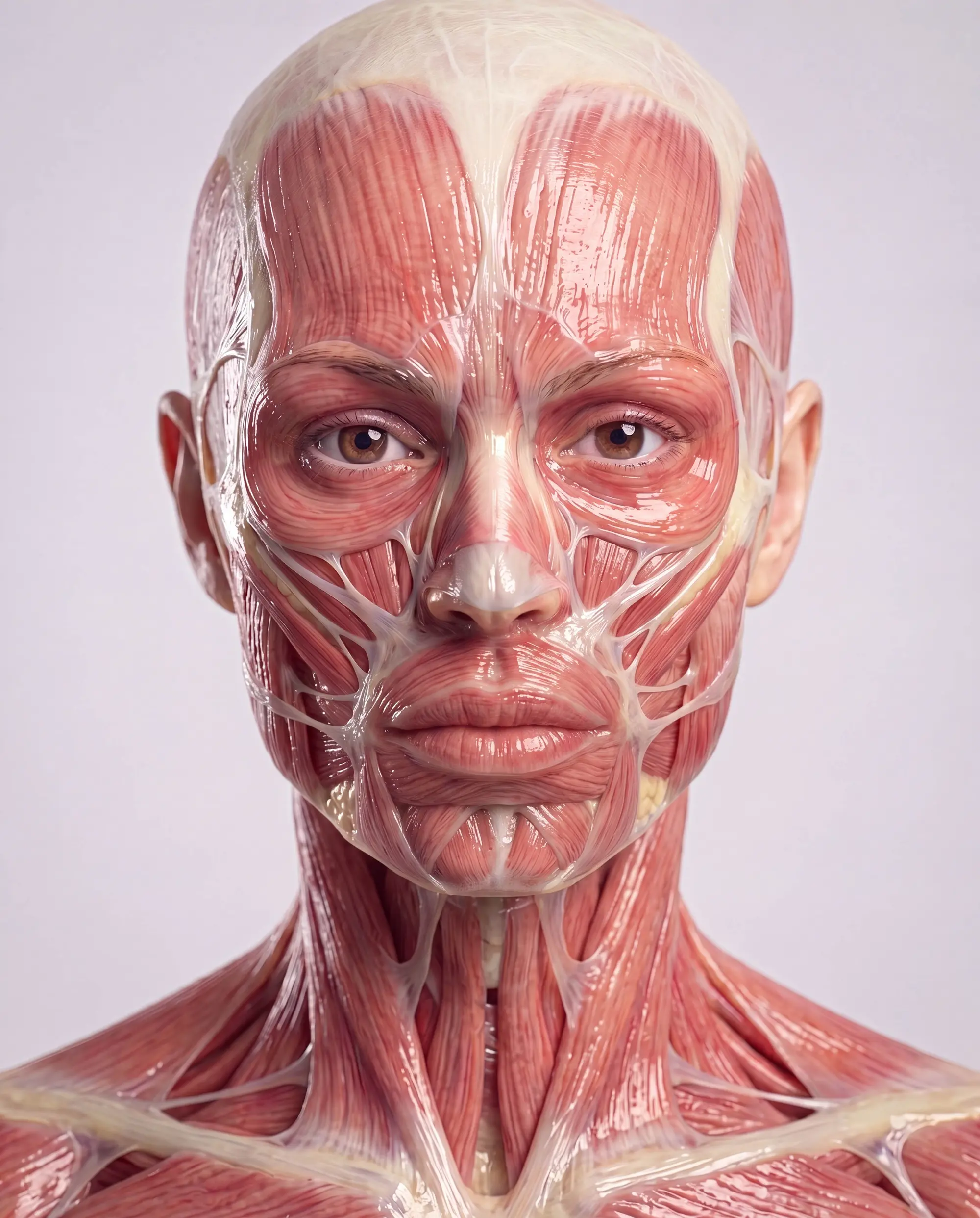 Full facial musculature, front view
