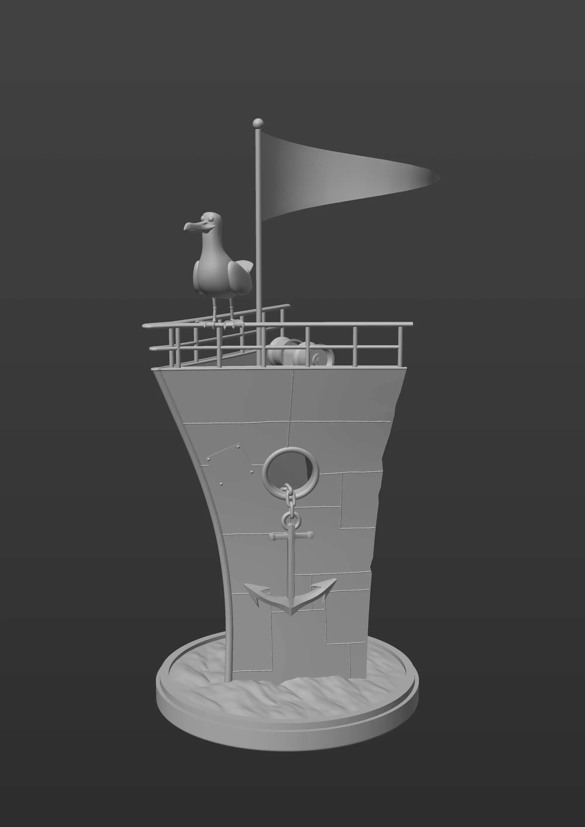 3D render of the Hamburg meine Perle bow model, front view