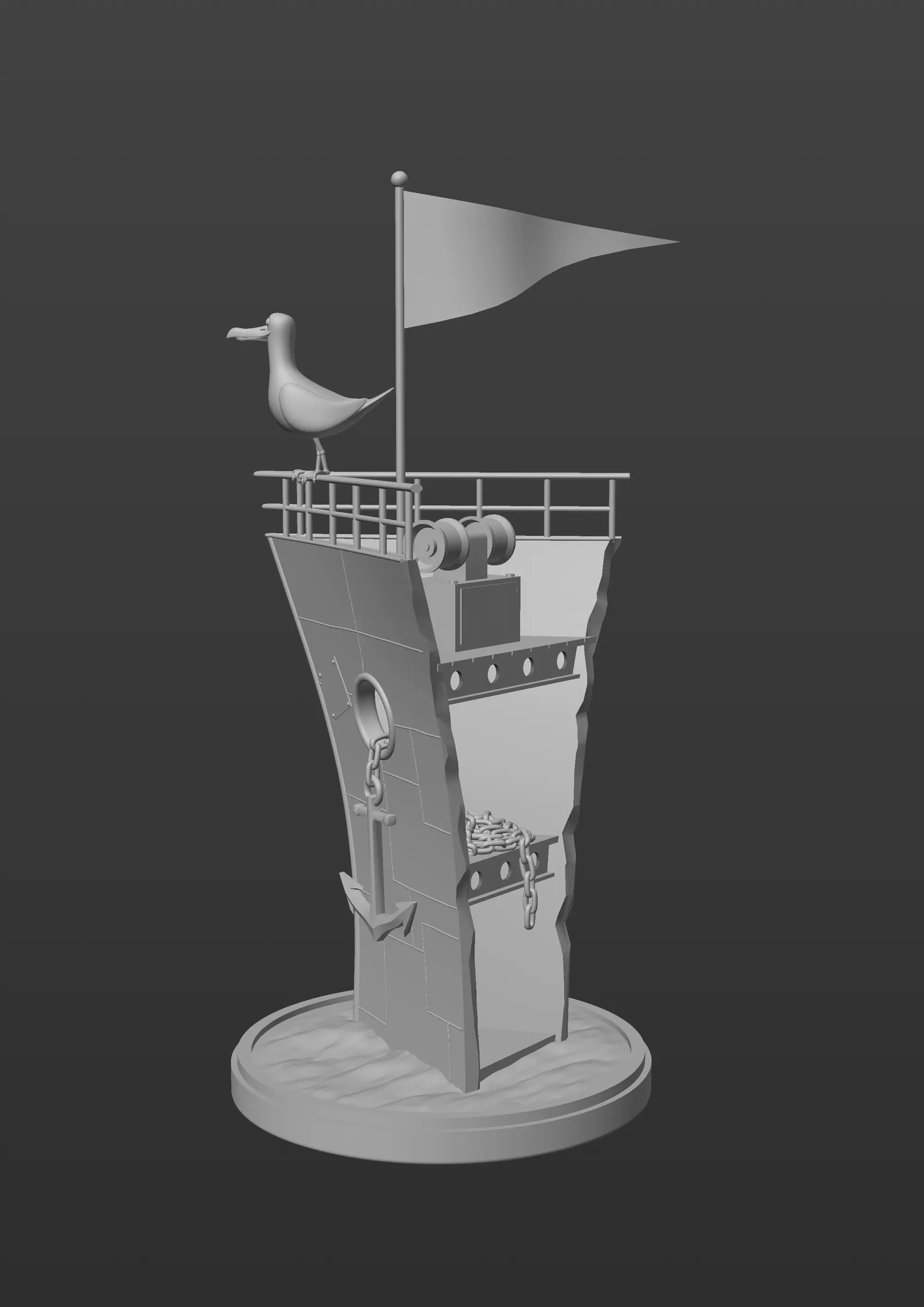 3D render of the Hamburg meine Perle bow model, side view