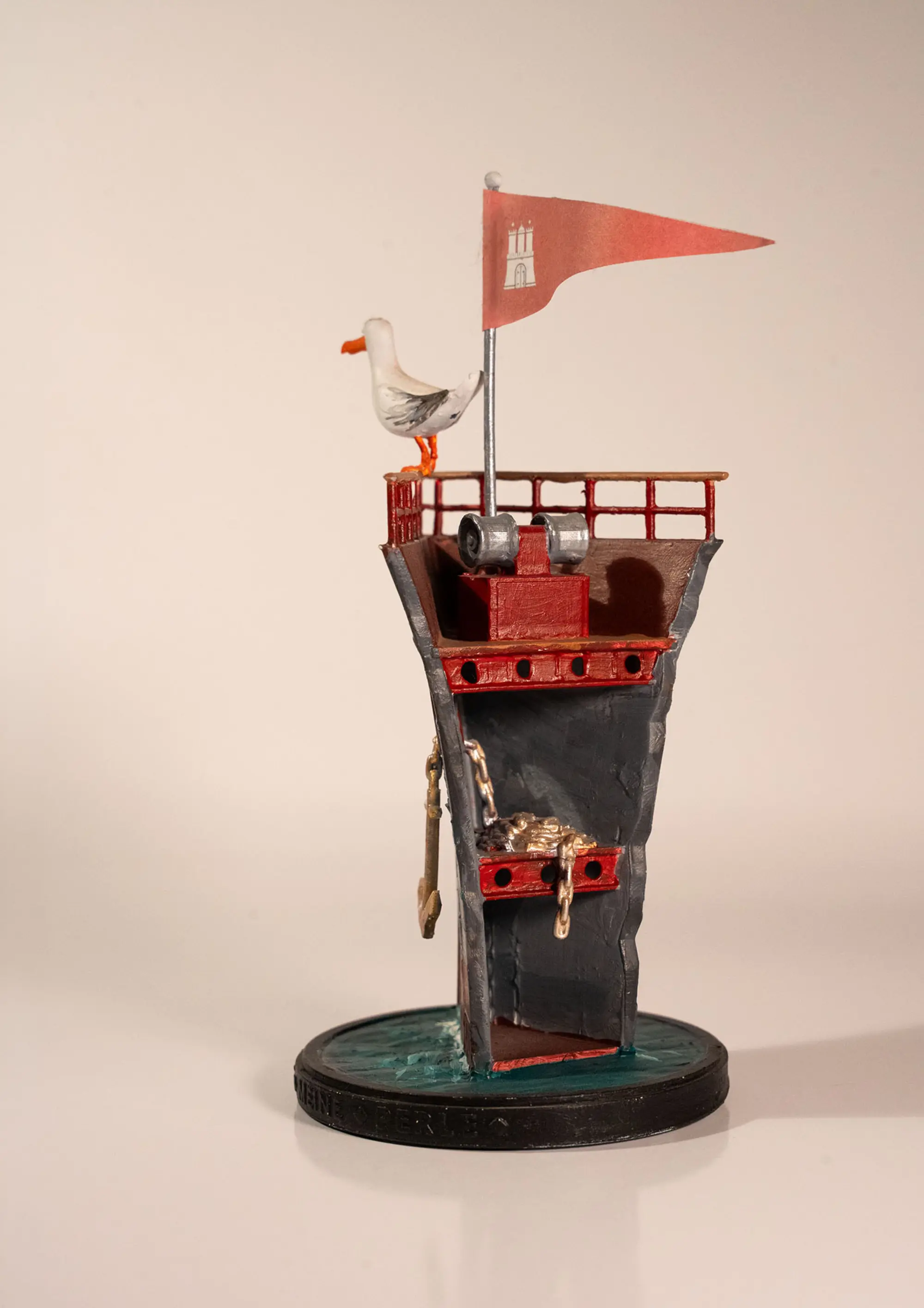 Painted Hamburg meine Perle model, rear view