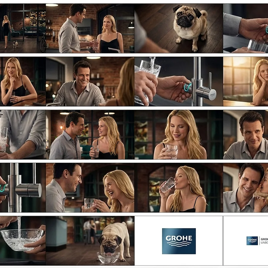 Colour storyboard frames &mdash; GROHE Blue Home