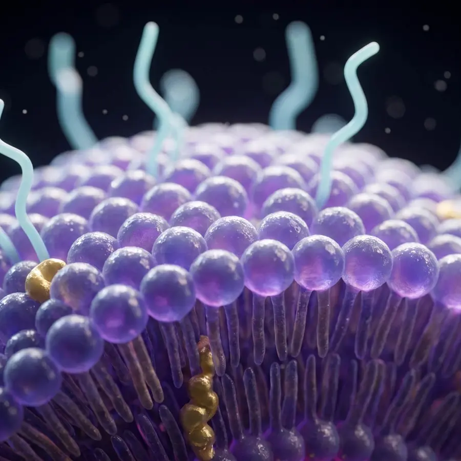 Interior view of a lipid nanoparticle — mRNA strands and structural components
