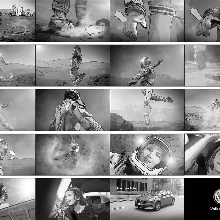 Shootingboard frames &mdash; an astronaut and the new Polo
